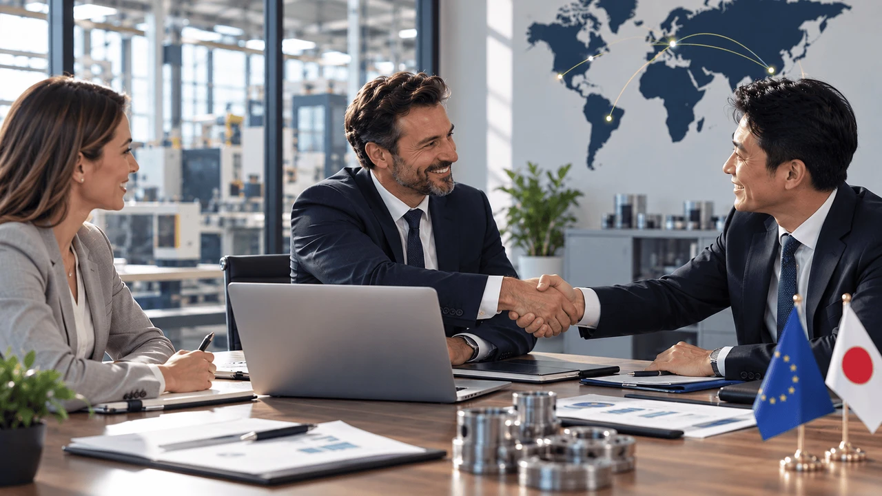 Industrial professionals connecting across international markets